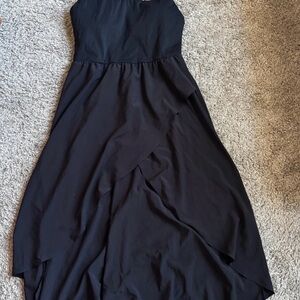 HALARA Black High Low Women's Dress